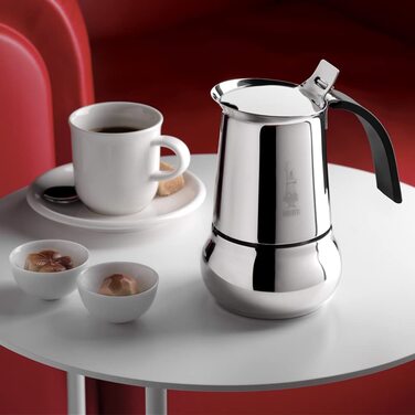 Bialetti Kitty 6 чашок кавоварка гейзерна з нержавіючої сталі 0.3 л срібляста