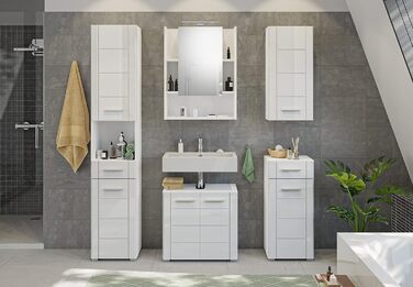 Дзеркальна шафа для ванної Homes&Jones Venice, біла, 60x77x17 см, без підсвічування, деревостружкова плита