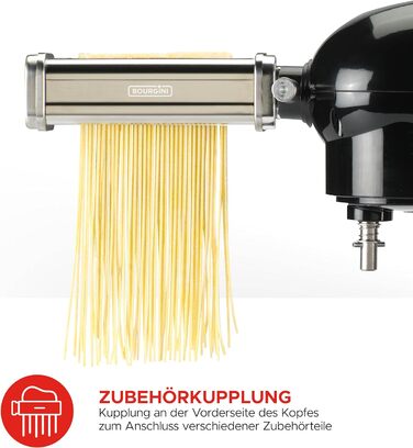 Кухонна машина BOURGINI Steel Kitchen Chef 5,5 л, 1800 Вт, ретро, чорна