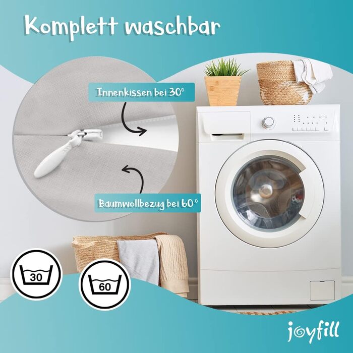 Подушка для годування Joyfill® Premium з мікроперлин - для сну та годування, м'яка та тиха, для сну на боці, 100% Made in Germany, сірий колір