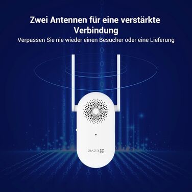 Відеодзвінок EZVIZ CP3 Pro з акумулятором та дзвінком CH1, бездротовий, з камерою, розпізнавання осіб, 2K, кольорова нічна зйомка, двостороння зв'язок, 8GB eMMC, комплект