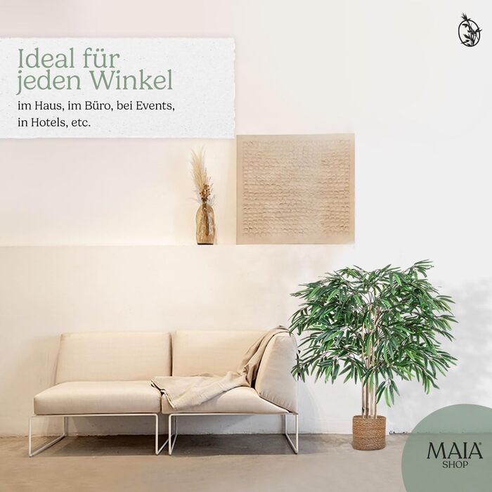 Штучний бамбук для декору, 105x70 см, пластиковий, кімнатна рослина Maia Shop