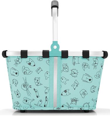 Дитячий кошик для покупок Reisenthel Carrybag XS, 5 л, м'ята з котами і собаками, 33,5x18x19,5 см