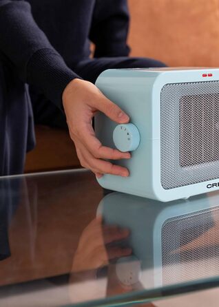 Керамічний обігрівач CREATE/WARM BOX, синій, 1500 Вт, портативний, регульований термостат, 2 режими потужності, PTC-нагрів, захист від перегріву