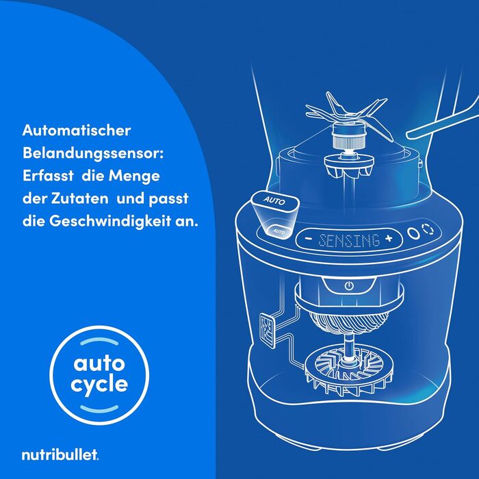 Стаціонарний блендер Nutribullet SmartSense Mixer Combo NBF550DG, 1500Вт, чаша 1.9л та стакани 700/900мл, 5 швидкостей, пульсаційний режим, чорний