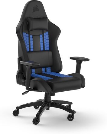 Ігрове крісло Corsair TC100, чорне та синє, універсальний розмір