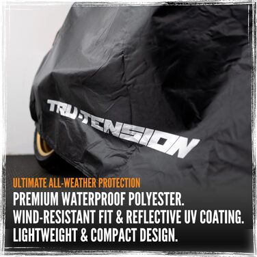 Водонепроникний чохол для мотоцикла TruTension Heavy Duty, посилений захисний покрив від дощу, чорний, розмір L