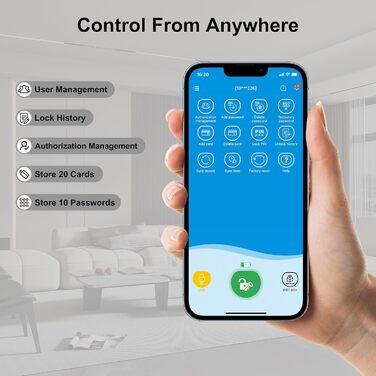 Електронний дверний циліндр WELOCK PBL41 з кодовим замком, Bluetooth, додатком, IP65, для дверей 50-100 мм