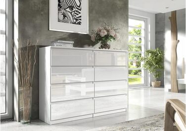 Комод 3E living з 8 шухлядами, 120 см, чорний, 4 кольори