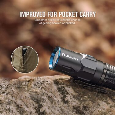 Тактичний ліхтар OLIGHT Warrior 3S, 2300 люмен, 5 режимів, USB-зарядка, датчик відстані, IPX8, водонепроникний, для кемпінгу, туризму, виживання, чорний