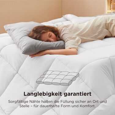 Зимова ковдра BEDSURE 135x200 см, тепла та товста (450 г/м²), біла, що миється