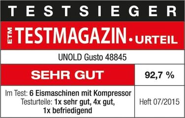 Морозивниця UNOLD 48845 Gusto з компресором, 2 л, 180 Вт, нержавіюча сталь, LCD-дисплей, таймер