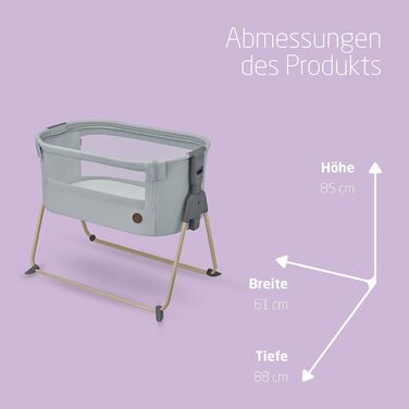 Дитяче ліжечко-колиска Maxi-Cosi Tori 2-в-1, від 0 до 6 місяців, 0–9 кг, компактне, 5 рівнів висоти, портативне, сітчасті стінки, колір сірий
