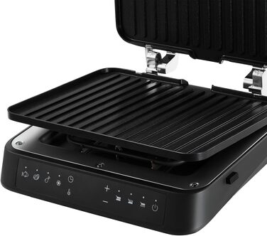 Електрогриль-тостер ZEEGMA Grill Chef 3.0 2-в-1, 2000 Вт, керамічне антипригарне покриття, регульована температура та кут нахилу, можна мити в посудомийній машині