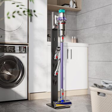 Підставка для акумуляторного пилососа Dyson з 4 гаками та 4 полицями, сумісна з Dyson Gen5, V15, V12, V11, V10, V8, V7, V6 – без свердління, для зберігання пилососа та аксесуарів