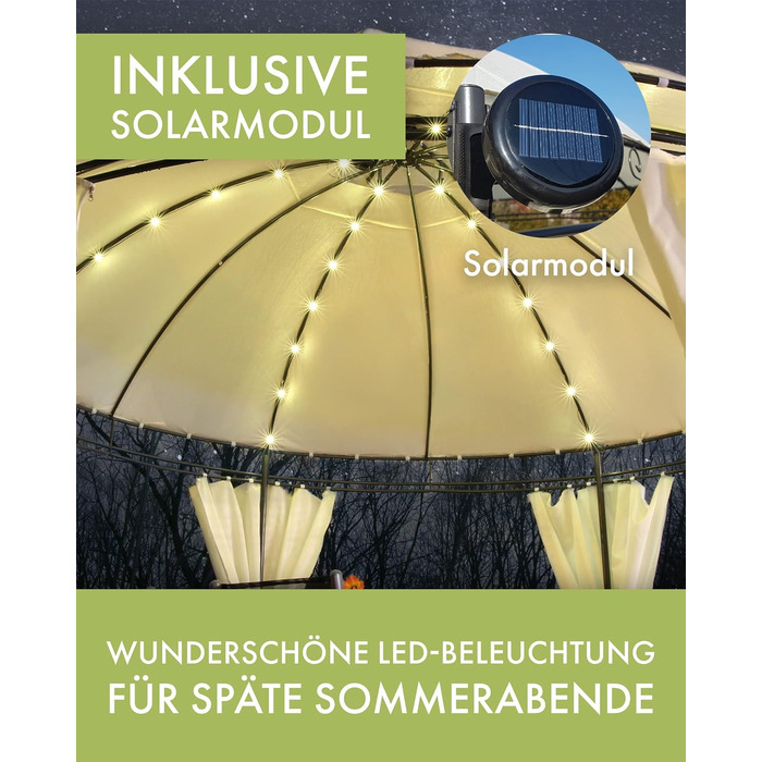 Люксусовий садовий павільйон Swing & Harmonie з LED підсвіткою, водостійкий, міцний намет для вечірок, червоний