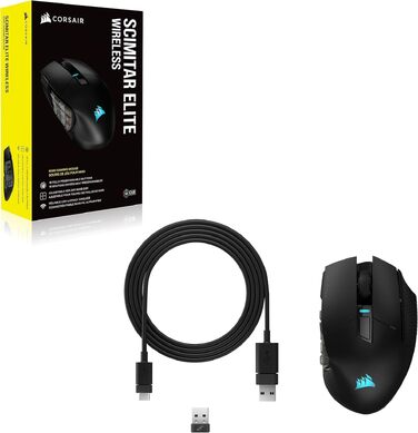Ігрова миша Corsair Scimitar RGB Elite для MOBA/MMO, дротова, чорна