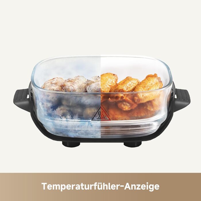 Фритюрниця Dreame Tasti AirFryer 5-в-1 з скляною чашею, 2.5L + 4.5L, 3D-конвекція, сенсорний дисплей, для дому та подорожей