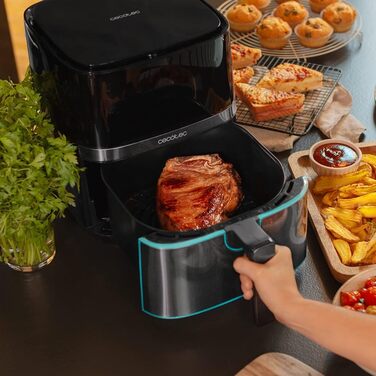 Фритюрниця повітряна Cecotec Cecofry Full Inox 5500 Pro, 5.5 л, 1700 Вт, з аксесуарами