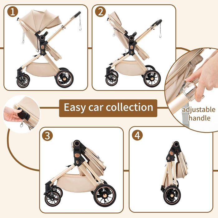 Дитячий візок 3 в 1 Kinderwagen Alltags Buggy, алюмінієва рама, темно-сірий (U9-X)