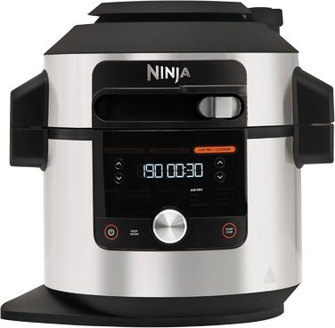 Мультиварка Ninja Foodi MAX 12-в-1 з SmartLid, 7,5 л, тиск, аерофритюр, повільне приготування, нержавіюча сталь, модель OL650EU