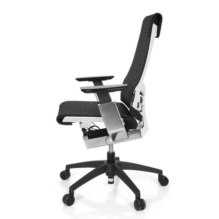 Офісне крісло GENIDIA SMART WHITE CM сітка чорний AL Chrom hjh OFFICE