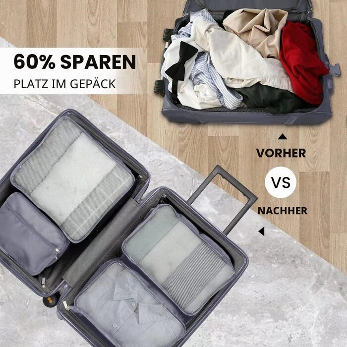 Набір органайзерів для подорожей Packing Cubes, 16 предметів, світло-сірий — органайзери для валізи та зберігання речей у подорожах