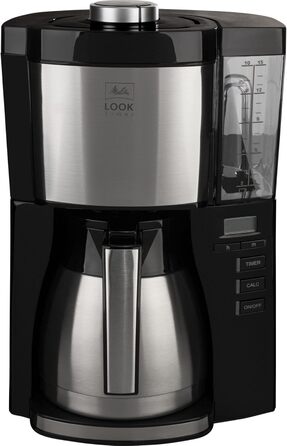 Кавоварка Melitta Look Timer з термокухлем, таймером, антикрапельною системою, на 10 чашок, чорна