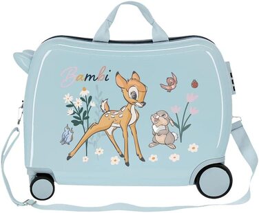 Дитяча валіза Disney Bambi Before The Bloom, синя, 50x38x20 см, ABS-пластик, кодовий замок, 34 л, 3 кг, 4 колеса, ручна поклажа