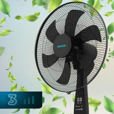 Вентилятор підлоговий Cecotec EnergySilence 610 Max Flow 70 Вт, діаметр 40 см, 4 швидкості, таймер 2 години, поворот 90°, регульований кут нахилу та висота, чорний