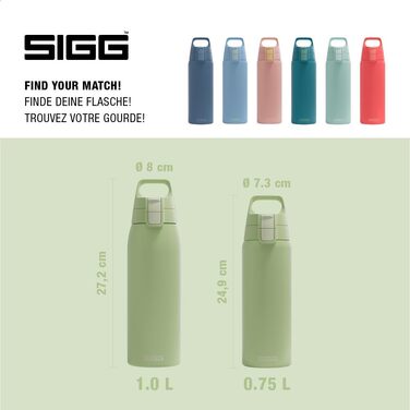 Сталева пляшка для води Sigg Shield ONE для газованих напоїв, герметична, BPA-free, Eco Green Pastel, 0.75 л