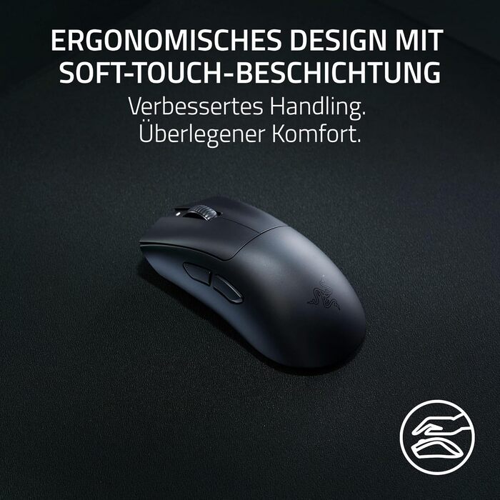 Ігрова миша Razer DeathAdder V3 HyperSpeed бездротова ергономічна, 26K DPI, вага 55г, чорна