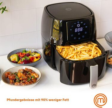 Аерофритюрниця MasterChef 4.5Л 1400Вт з цифровим сенсорним керуванням, 7 програм, без олії, функція підігріву та розігріву, 80-200°C