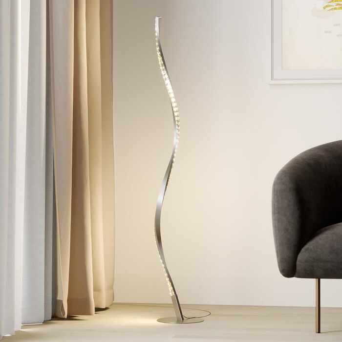 LED торшер Lindby з RGB-підсвіткою та димером, керування пультом, світлодіодна лампа-стовп для вітальні, ігрова декораційна підлогова лампа