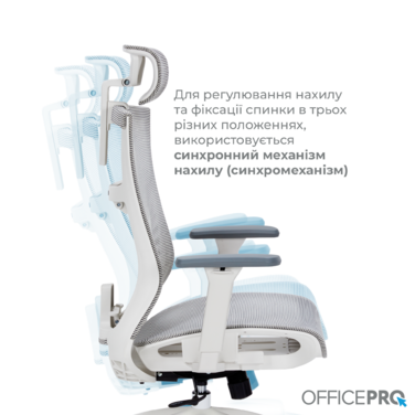 Крісло офісне OfficePro Balance OC620-W-LG-LG