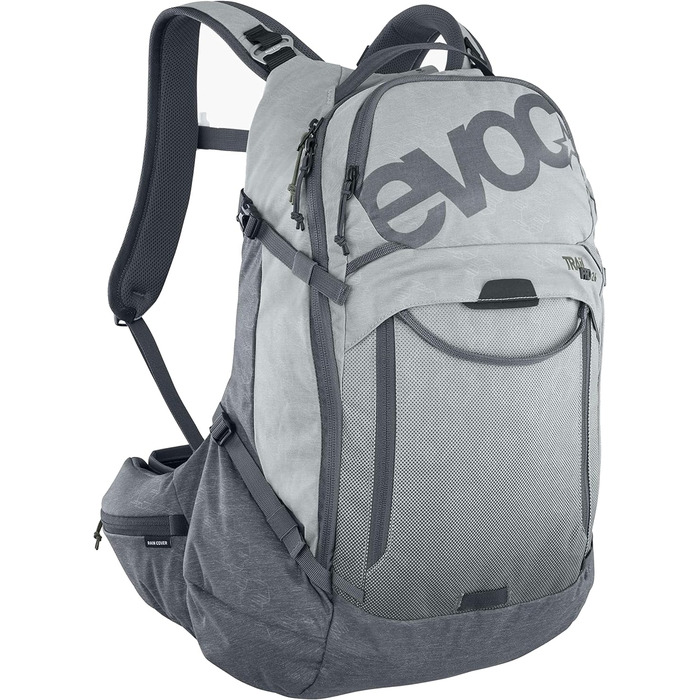 Рюкзак EVOC TRAIL PRO 16л L/XL з захистом спини LITESHIELD PLUS, для трейлрайдингу та перегонів, стінгрей/карбоновий сірий, легкий, з широкими поясними лямками і відділенням для питної системи 3л