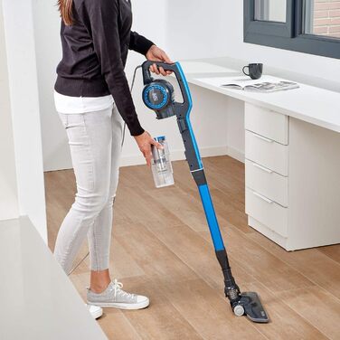 Пилосос 3-в-1 BLACK+DECKER BXVMS600E 600 Вт, ручний і вертикальний, циклонний, без мішка, EPA-фільтр, 6 м кабель, сірий/синій