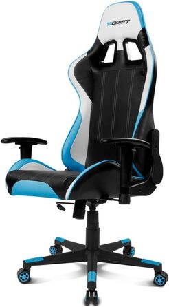 Ігрове крісло DRIFT DR175BUE, екошкіра, 2D-підлокітники, клас 4, обертове, чорний/синій