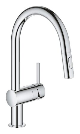 Змішувач кухонний GROHE Minta з висувним душем, 2 режими, поворотний 360°, економія води, хром (32321002)