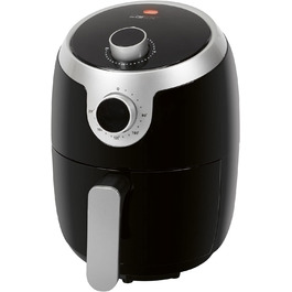 Аерофритюрниця Clatronic FR 3769 H, 1,8 л, без олії, 1000 Вт, чорна/срібляста, для картоплі фрі, курячих крилець та іншого