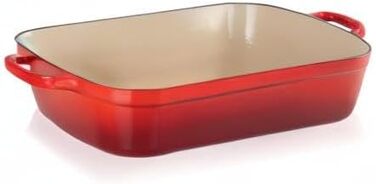 Сковорода Le Creuset Signature з чавуну, прямокутна, 4.9 л, для всіх типів плит, включаючи індукцію, (Червоний, 37 см)