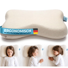Ергономічна дитяча подушка Glückstoff з ефектом пам'яті (Memory Foam) для дітей від 2 до 12 років