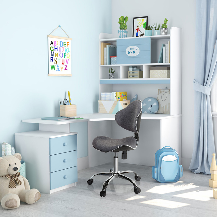 Дитячий письмовий стілець / дитяче крісло KIDDY GTI-3 тканина сірий hjh OFFICE