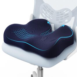 Подушка для сидіння з піни Memory Foam A-Pce: ортопедична подушка для офісного крісла, дому та авто (синя)