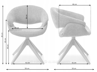 Стілець Mebel-Partner, тканина, бежевий, 1 шт.