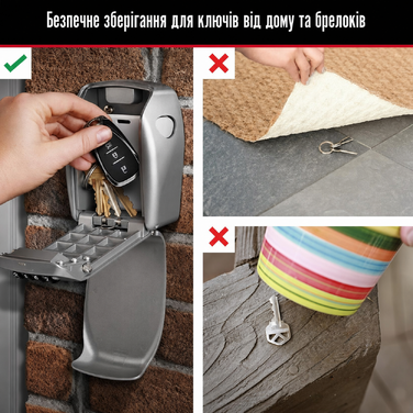 Сейф-контейнер для ключів Master Lock 5415D, посилений сталевий корпус (цинк), настінний