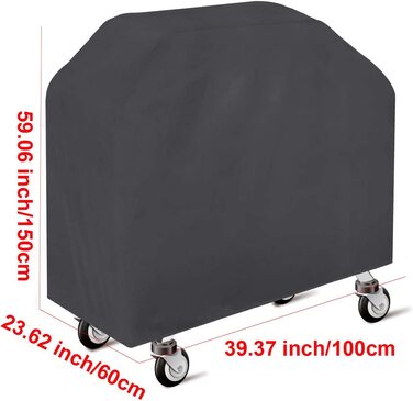 Водонепроникний чохол для гриля ANFTOP 210D, захисна накриття для BBQ, 100x60x150 см, чорний