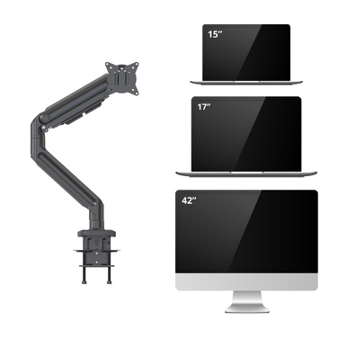 Кронштейн для монітора VM-MG1S (1 рука), 15-42 дюйми, Heavy Duty до 20 кг, чорний, hjh OFFICE
