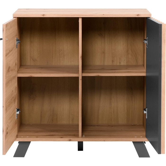 Комод Newroom Barea.Two з дикого дуба та антрациту, 80x85x40 см, сучасний вінтаж, для вітальні, спальні, коридору, їдальні