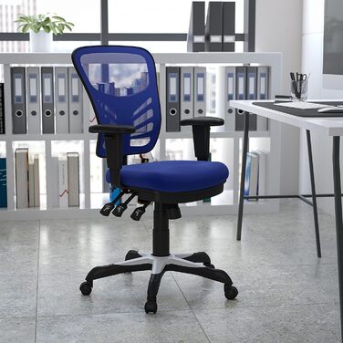 Офісне крісло Flash Furniture, металеве, синє, 69x65x112 см